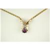 Image 1 : 14K GOLD NECKLACE AMETHYST w DIAMONDS #1303995