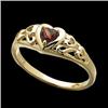 Image 1 : 14k GOLD RING w  HEART GARNET #1304012