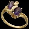 Image 1 : 14k Gold Ring 2 AMETHYSTS  #1304024