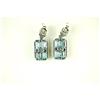 Image 1 : Antique Style EARRINGS Blue Topaz w DIAMOND #1304031