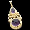 Image 1 : 14k GOLD PENDANT w   AMETHYSTS #1304058