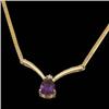 Image 1 : 14k Gold Necklace  AMETHYST w DIAMOND #1304060