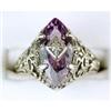 Image 1 : ANTIQUE  Ring AMETHYST  DIAMOND Filigree #1304089