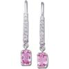 Image 1 : 14K  DIAMONDS w PINK SAPPHIRES EARRINGS #1304119