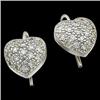 Image 1 : 14K WHITEGOLD  HEART  DIAMOND EARRINGS #1304169