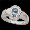Image 1 : WHITE Gold Ring AQUAMARINE  DIAMONDS #1304174