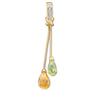 Image 1 : 14k Gold Pendant PERIDOT CITRINE DIAMOND  #1304182