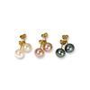 Image 1 :  3 PAIR PEARL EARRINGS - WHITE PINK  and BLACK!#1304195