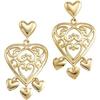 Image 1 : 14K GOLD HEART EARRINGS CHANDELIER STYLE  #1304315