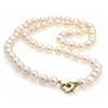 Image 1 : CULTURED PEARL NECKLACE 14K GOLD HEART CLASP  #1304469