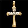 Image 1 :  14k GOLD CROSS Pendant  CLADDAGH  #1304483