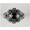Image 1 : ANTIQUE WHITE GOLD RING SAPPHIRE w DIAMONDS  #1304490