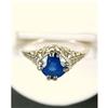 Image 1 : ANTIQUE WHITE GOLD RING SAPPHIRE .75 CARATS!  #1304495