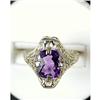 Image 1 : ANTIQUE WHITE GOLD RING AMETHYST TWO CARATS!  #1304497