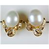 Image 1 : GOLD EARRINGS SOUTH SEA PEARLS w DIAMONDS #1304512