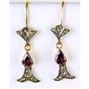 Image 1 : ANTIQUE  EARRINGS AMETHYST ROSE DIAMONDS #1304516