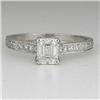 Image 1 : ANTIQUE EMERALD CUT DIAMOND ENGAGEMENT RING #1304523