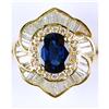 Image 1 : 18K SAPPHIRE DIAMOND BALLERINA RING #1304525