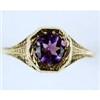 Image 1 : ANTIQUE GOLD RING AMETHYST w FILIGREE #1304532