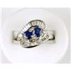 Image 1 : ANTIQUE  PLATINUM Ring SAPPHIRES  DIAMONDS #1304554