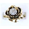 Image 1 : ESTATE 14K GOLD RING DIAMONDS ROSEBUD DESIGN #1304623