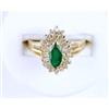 Image 1 : 14K GOLD RING EMERALD w DIAMONDS #1304624
