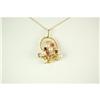 Image 1 : 14K GOLD PENDANT BASKET OF FLOWERS RUBY #1304628