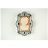 Image 1 : ANTIQUE STYLE CAMEO PIN w GARNETS #1304631