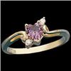 Image 1 : 14k Gold Ring Heart TOURMALINE Diamond  #1304670
