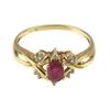 Image 1 : 14KT yellow gold Oval Ruby and Diamond Ring #1321960
