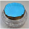 Image 1 :  Blue Guilloche Enamel, Copper and Crystal Jar #1322081