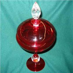 Pairpoint Ruby Compote  with Control Bubble #1322220