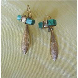 19th Century 14K GOLD DROP EARRINGS w. #1322229