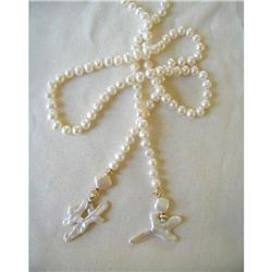 RARE DESIGNER  41 1/2  PEARL & 14K LARIAT #1322233