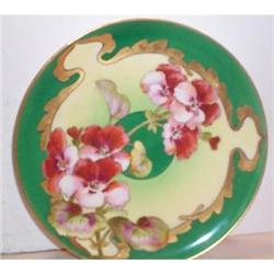 Hand Painted Limoges Geranium Darcey's Plate #1322247