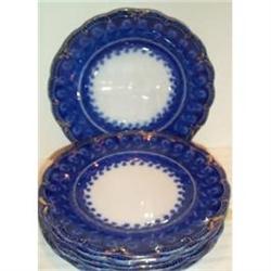 Seven Cavendish Flow Blue Plates #1322253