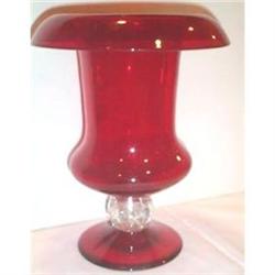 Red Pairpoint Controlled Bubble Footed Vase #1322254