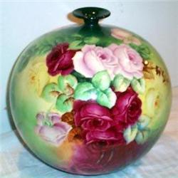 Hand Painted Rose American Belleek Large Vase #1322259