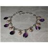 Image 1 : Rare 14K WG Amethyst Pink Pearl Charm Bracelet #1322335