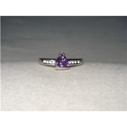 Rare Estate 14K WG Gold Trillion Tanzanite Ring#1322339