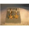 Image 1 : Estate 14K YG Citrine Diamond Hoop Earrings #1322348