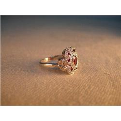 Estate 14K WG Gold Ruby Diamond Mosaic Ring #1322369