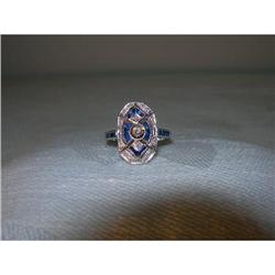 Estate 14K WG Sapphire Diamond Mosaic Ring #1322372