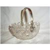 Image 1 : Antique crystal  bowl with silver handle. #1322521