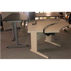 2 Piece Desks (corner units) - Beige/Brown