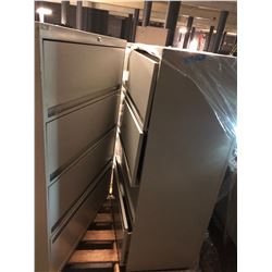 2 White Steel 4 Drawer Cabinets