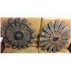 Image 2 : Distressed wall clock and 2 small Weathervane Wheels