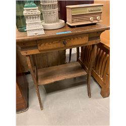 Fumed oak parlor table