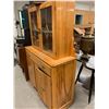 Image 2 : Leaded glass maple china cabinet
