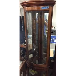 Lighted corner curio cabinet